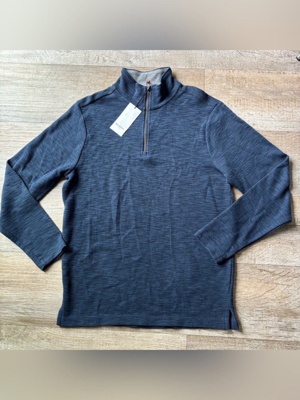 Goodfellow & Co Men's Knit quarter zip long sleeve pullover in Navy Small